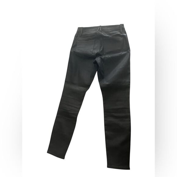 GOOD AMERICAN Good Classic' Black Coated Ankle Straight Leg Jeans - Picture 6 of 8